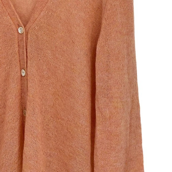 NWT J Crew Size Large Dusty Peach Kid Mohair/Polyamide V-Neck Boyfriend Cardigan - Picture 5 of 13